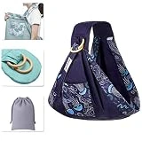Rengzun Porte-Bébé Sling Multifonction Coton Écharpe de Portage pour Nouveau-nés Avec Sac de Rangement Respirant Confortable