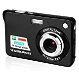 GordVE, écran LCD TFT HD de 2.7 Pouces(6,6cm), stabilisation Anti-tremblement, détection de Sourire, retardateur, Zoom numérique 8X, Appareil Photo numérique Compact (Noire)