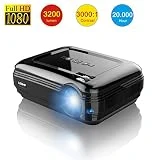 Vidéoprojecteur, LESHP 1080p Full HD Projecteur LCD Retroprojecteur Portable Home Cinéma 3200 Lumens Soutien HDMI/VGA/USB/AV/TV/YPbPr