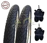 Deestone Ensemble de 2 pneus noirs + 2 chambres à air 20 x 1,95 (54-406) pour Vélos BMX & Freestyle