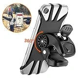 Cocoda Support Téléphone Vélo, Support Moto de Guidon Universel Rotatif à 360 Degrés Anti-Vibrations en Silicone Réglable 4.5'-6.5' (Noir)