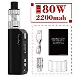 Manvap GENT 80W Cigarette Électronique, E-Cig de Puissance Réglable, Kit de Vape Module Pour Débutant, Atomiseur Rempli-Dessus Avec Mod Électronique, Sans Nicotine Ni Tabac
