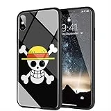 yinzongstore iPhone 7 Coque, iPhone 8 Coque, Pare-Choc Souple en Silicone avec Coque arrière en Verre trempé Compatible avec iPhone 7/8 AMA-83 One Piece Shanks Whitebeard