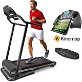 Sportstech F10 Tapis de Course Pliable, Pilotage par Application Smartphone, autolubrification, Bluetooth, avec 13 programmes d'entraînement, Compact et Pliable + Ceinture cardiofréquencemètre (F10)