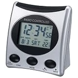 Technoline WT 221-T Réveil Radio-piloté Argenté/Noir
