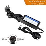 FSKE 65W 19V 3.42A Chargeur pour Ordinateur Portable ASUS/Toshiba/Lenovo/Medion X552C X550C K52F K53E E200H C855 L850 Y730 Y530 AC Adaptateur, PA-1650-78 AD887020 Notebook EUR Alimentation,5.5*2.5mm