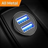 DIVI Chargeur de Voiture, Ultra Compact 2 Ports USB 5V / 4.8A en Alliage d'Aluminium Chargeur Allume Cigare, Charge Rapide pour iPhone XR/XS Max/ 8 Plus, Galaxy S8 / S7 / Edge, Huawei (Noir)
