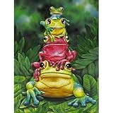 Quistal La Famille de Grenouille 5D Diamant, DIY Diamond Painting Strass Complet,Point de Croix Diamant Complet Artisanal sur Tissu en Toile idéal pour la Décoration à la Maison/Salon/Chambre/Bureau