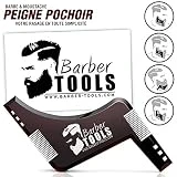 Peigne pochoir/Traceur de contour/Peigne guide barbe. Avec son enveloppe de rangement - Accessoire de guide de rasage pour contour de barbe.  BARBER TOOLS