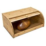 Relaxdays Boîte à Pain HxlxP : 16,5 x 40 x 27,5 cm cuisine en bois de Bambou avec Couvercle Coulissant, nature
