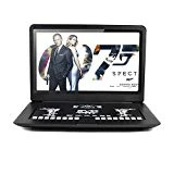 Lecteur DVD Portable, FENGJIDA 17' DVD Lecteur portable, Grande écran lecteur avec Batterie Lithium-ion Intégrée, DVD Lecteur lire USB/ SD/ AVI / RMVB / MP3 / JPEG