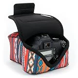 USA Gear Housse Etui Appareil Photo Numérique et Accessoire en Néoprène Rembourré, Protection Robuste avec Poche et Ceinture - Compatible avec Appareils Canon, Nikon, Pentax, Lumix Et Plus - Bohème