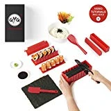 Le Sushi Maker AYA - Appareil et Moules à Sushi - Kit de Préparation à Sushi et Maki - 11 pièces - avec couteau expert pour Sushi - Kit Sushi