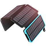 ADDTOP Chargeur Solaire 25000mAh Power Bank Imperméable Portable Batterie Externe avec 2 USB Ports Output pour iPhone, iPad, Samsung, Huawei, Tablette et Autres