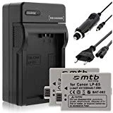 2 Batteries + Chargeur (Auto/Secteur) pour Canon LP-E5 / EOS 450D, 500D, 1000D / Rebel T1i, XS, Xsi