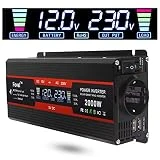 Yinleader Onduleur de Commutation 1000 W 2000 W avec transformateur 12 V vers 220 V pour Voiture LCD Moniteur, iPhone, iPad et Tablette