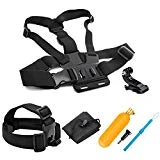 SHOOT 7 en 1 Accessoires Pack Kit Sports Camera pour GoPro Hero 7 Noir Argent Blanc/6/5/4/3 +/3/HERO(2018)/Fusion Crosstour Campark Nouveau APEMAN WiMiUS TecTecTec YI Discovery 4K AKASO Campark Victure,Ceinture Tête Bandoulière,Poitrine Sangle,Bâton Flottant