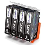 OfficeWorld 364XL Pack de Cartouches d'encre Noir,Substituable à HP 364 364XL,Compatible avec HP Photosmart 5510 5512 5515 5520 5522 5525 5524 6510 6520 B110a B109a Deskjet 3070A Officejet 4620