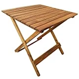 casa pura Table Pliante en Bois - Table d'appoint pour Terrasse, Balcon, Jardin | Table Basse en Bois d'Acacia huilé résistant aux intempéries | 50x50x50 cm