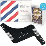 Peigne Pochoir Barbe Homme par Sapiens - Accessoire de Rasage et d'Entretien de Contour de Barbe + Guide d'Utilisation Imprimé + Ebook Offert