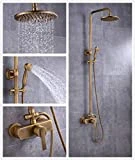 Sccot Colonne de Douche Laiton Antique Ensemble de Douche Système de Douche Colonne Robinet Mitigeur de Douche pour Salle de Bain Set de Haute Qualité Garantie