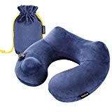 Metene Oreiller de Voyage, luxueusement Doux, Oreiller Tour de Cou Gonflable, Soutien-Compact & léger pour Dormir sur Avion, Voiture et Train.