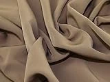 Minerva Sienna Tissu crêpe Marron Moka au mètre