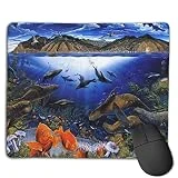 Zhengzho Sea Life Fond d'écran HD Tapis de Souris Non Glissant,Bord Cousu Lavable Tapis de Souris pour Les Jeux,Ordinateur,Ordinateur Portable,25x30cm