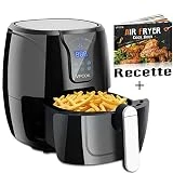 VPCOK Friteuse sans Huile, Friteuse à Air Chaud Multifonction, avec Minuteur et Température Réglable, Écran Tactile LED, Friteuse Électrique