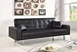 Designetsamaison Banquette Clic Clac 3 Places Noir - Elbe
