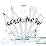 Epilateur Visage Femme, 5 en 1 Rasoir Electrique pour Femme, Rasoir Tondeuse Femme Imperméable, pour Tondeuse Bikini, Visage,Sourcils, Nez, Zones du Corps, USB Rechargeable (BPC0096WT-NLEU-BY01)