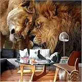 Fond D'écran Personnalisé Hd 3d Dominant Lion Photographie Animale Tv Toile De Fond Grand Mur Mural Toile De Fond De Mur De L'animal Largeur 250cm - Hauteur175cm un
