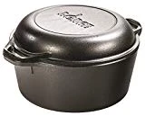 Lodge Logic-Marmite-Fonte-Combo-Double Casserole Faitout avec Couvercle pour poêle à Frire, 5 unité