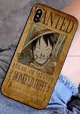 Art-design Coque iPhone 7 et iPhone 8 Luffy One Piece Japon Wanted Dessin Animé Silicone Souple