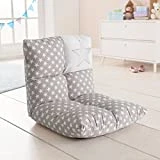 howa - 2 en 1 Fauteuil pour enfant + Canapé pour enfant - dossier réglable à 6 positions gris / blanc 8602
