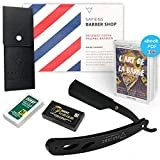 Rasoir à Barbe par Sapiens - Rasoir de Barbier avec 10 Lames Doubles Derby (20 Lames Simples) et Ebook Offert