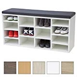 Albatros Vincent L Armoire à Chaussures avec 14 Compartiments et système de clic 104 x 48 x 30 cm (l x h x p) avec Coussin de siège, MDF, Largeur 104 cm