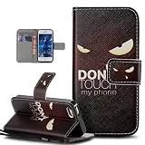 ikasus Coque iPod Touch 6/5,Motif peint peinture multicolores poches Bols Etui Flip Wallet Support fentes pour cartes Etui coque de protection en cuir PU Housse Etui en Cuir pour iPod Touch 6/5,#9