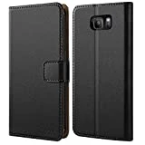 HOOMIL Coque Samsung S7 Edge, Housse en Cuir Premium Flip Case Portefeuille Etui Coque pour Samsung Galaxy S7 Edge (H3026, Noir)