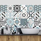 (24 Pieces) carrelage adhésif 20x20 cm - PS00054 - Oslo - Adhésive décorative à Carreaux pour Salle de Bains et Cuisine Stickers carrelage - Collage des tuiles adhésives