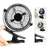 Eastshining Petit Ventilateur USB Ultra Silencieux Portable Ventilateur de Bureau, 2 Vitesses, Rotation de 360 ° Mini Ventilateur de Table à Pince pour Maison, Table, Bureau, Poussette, Camping